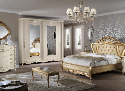 Doppelbett Schlafzimmer Möbel Schrank Nachttisch mit Schubladen Kommode 5tlg