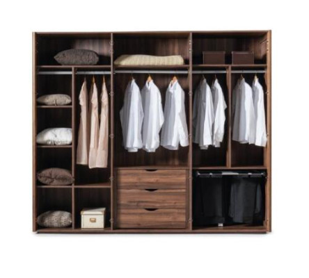 Sechstüriger Kleiderschrank Schrank Holz Möbel Schlafzimmer xxl Holz