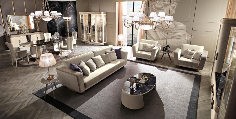 Italien Möbel Sofagarnitur 3+1+1 Sitzer Set Design Sofa Polster Couchen Couch