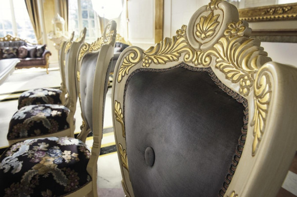 Garnitur Holz Möbel 2x Stühle mit Armlehnen 4xStuhl Tisch Neu Esszimmer Set 7tlg