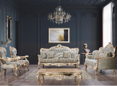 Chesterfield Sofagarnitur 3+3+1+1 Sitz Couchtisch Klassische Sofa Polster Sitz