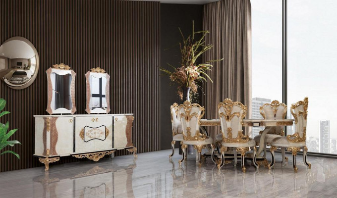 Luxus Stuhl Set 6x Stühle Essgruppe Garnitur Esszimmer stühle Klassisch Sessel