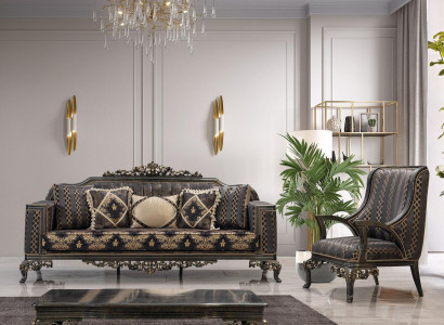 Luxus Chesterfield Sofagarnitur 3+1 Sitzer Klassische Sofa Barock Polster Sitz