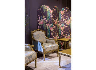 Sessel Einsitzer Luxus 1 Sitzer Polster Sitz Designer Textil Sitz Stoff Art déco