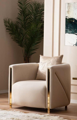 Sessel Polster Sitzer Design Couch Sessel Relax Lounge Stoff Luxus Wohnzimmer