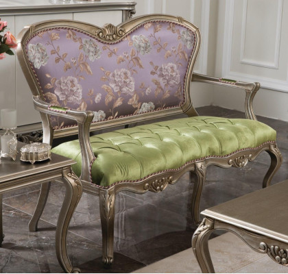 Barock Rokoko Bank Sofa Bunte Bänke Couch Klassische Möbel Chesterfield