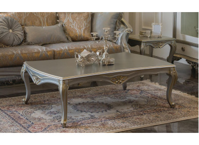 Luxus Couchtisch Klassische Couchtische Gold Silberner Tisch Holz