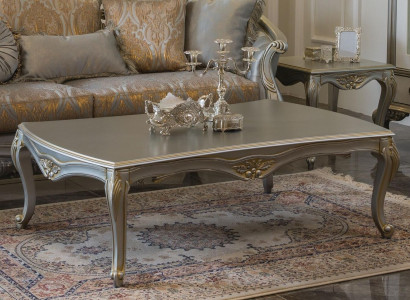 Luxus Couchtisch Klassische Couchtische Gold Silberner Tisch Holz