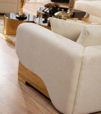 Design Einsitzer Sessel Textil Wohnzimmer Lounge Metall Luxus Design Sofa Möbel