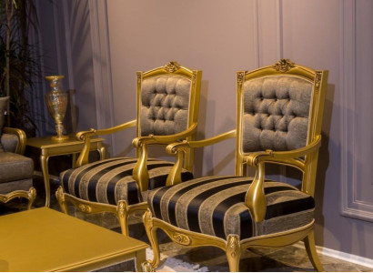 Sessel Möbel Stühle Art déco Design Textil Wohnzimmer Sessel Design Neu