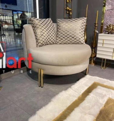 Sessel Sitz Sitzer Design Wohnzimmer Polster Holz Polster Moderne Luxus Beige