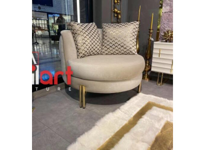 Sessel Sitz Sitzer Design Wohnzimmer Polster Holz Polster Moderne Luxus Beige