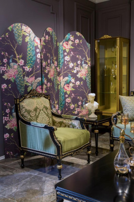 Sessel Klassischer Relax Stoff Lounge Textil Sitzer Luxus Sitz Barock Grün