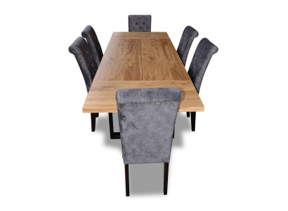 Modern Esstisch Tisch Holz Esszimmer Garnitur 6x Stuhl Set Stühle 7 tlg Set neu