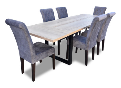 Klassische Set Esstisch + 6x Stühle Lehn Stuhl Garnitur Tische Esszimmer Gruppe