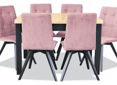 Klassischer Esstisch Tisch Holz Esszimmer Garnitur 6x Stuhl Set Stühle 7 tlg.Set