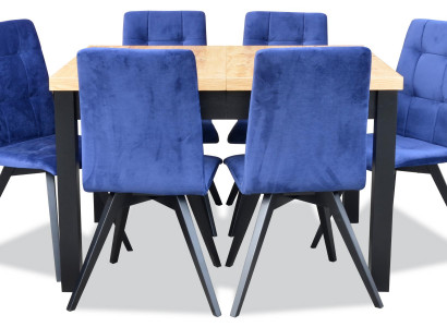 Gruppe Esszimmer Polster Stuhl Möbel Garnitur Design 7tlg. Set Tisch + 6 Stühle