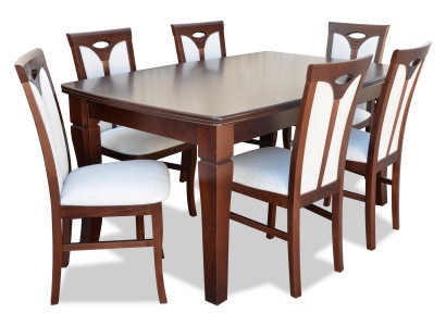 Essgarnitur Esstisch 6 x Stuhl Garnitur Set Klassische Tisch Essgruppe 7tlg.