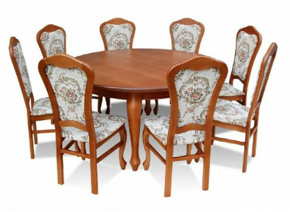 Esstisch & 8x Stühle Esszimmer Set Essgruppe Klassischer Tisch Stuhl Tische