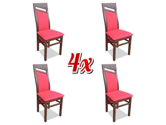 Designer Holz Textil Polster Stühle Gastro Esszimmer Stoff Set 4x Sessel Stuhl