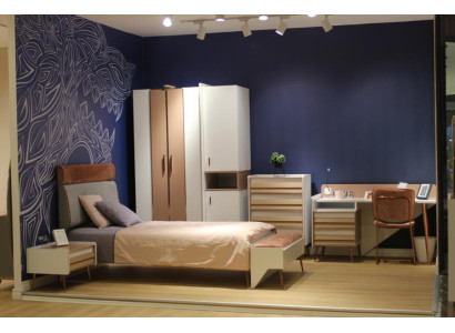 Komplett Jugendzimmer Kinderzimmer Set Kleiderschrank Kommode Schreibtisch 6tlg.