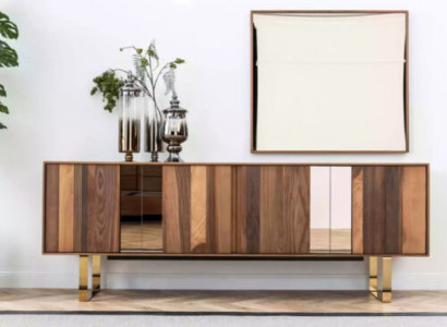 Sideboard Spiegel Schrank Design Luxus Wohnzimmer Modern Set Anrichte 2tlg