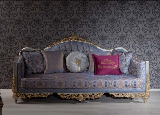 Design Sofa 3 Sitzer Polster Luxus Klassische Textil Sofas Chesterfield