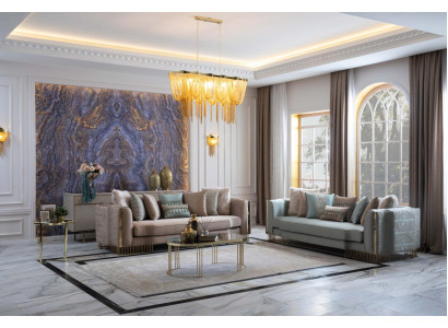 Stilvoll Sofagarnitur 2x Sofas Klassische Design Möbel mit Armlehnen 4+3