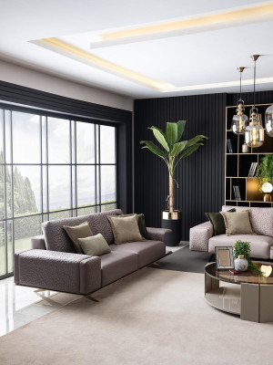 Luxus Sofagarnitur 3+3+1 Sitz Couchen Set Möbel Einrichtung Sitzpolster