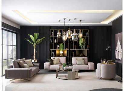 Luxus Sofagarnitur 3+3+1 Sitz Couchen Set Möbel Einrichtung Sitzpolster