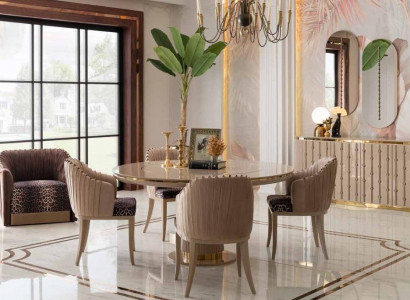 Essgarnitur Esstisch 4 Stühlen Sideboard Spiegel Essgruppe Esszimmer Set 8tlg