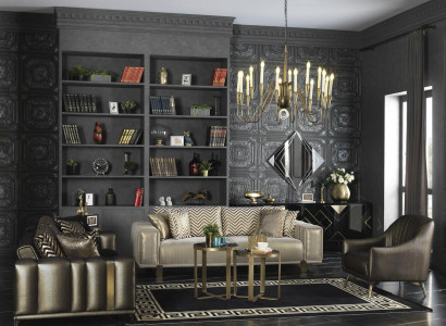 Designen Sofagarnitur 3+2+1 Sitzer Moderne Sessel Luxus Möbel Stoff Gold