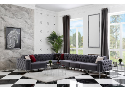 Chesterfield Eckgarnitur Eckcouch Sofa Couch Polster Ecksofa Möbel