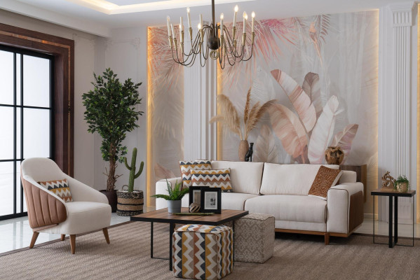 Stilvoll Sofagarnitur 3+2+1 Sitz Sessel Hochwertig Möbel Luxus Designen