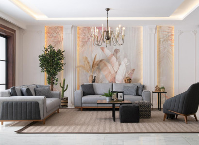 Luxus Sofagarnitur 3+2+1 Moderne Couch Sofa Polster Design Lounge Möbel