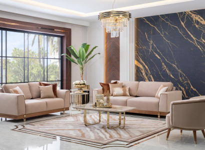 Luxus Sofagarnitur 3+2+1 Sitz Sessel Couch Polster Möbel Design 3tlg.