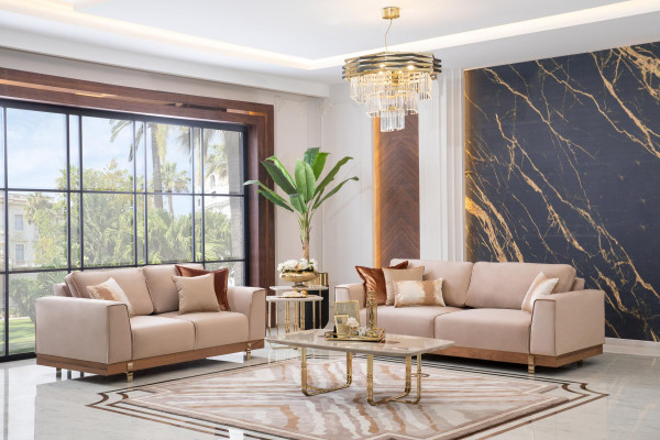 Luxus Wohnzimmer Set Garnitur 3+2 Sitz Couch Sets Sitzpolster Garnituren