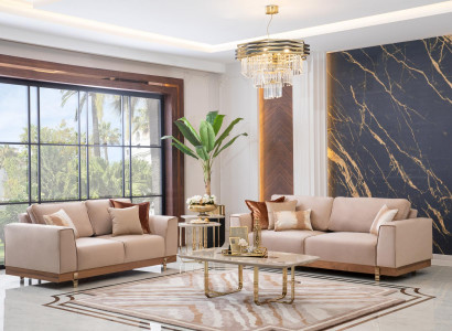 Luxus Wohnzimmer Set Garnitur 3+2 Sitz Couch Sets Sitzpolster Garnituren