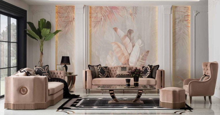 Luxus Sofagarnitur 4+3+1 Set Sessel Modernen Design Chesterfield Möbel