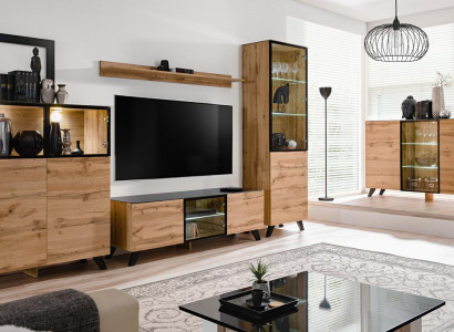 Wohnwand Set 5 tlg Luxus Wohnzimmer Kommode TV-Ständer Design Einrichtung