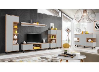 Wohnzimmer Garnitur 5 tlg Luxus Wohnwände Holz Möbel Set TV-Ständer Neu