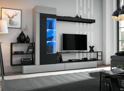 Moderne Design Wohnwand TV-Ständer Holz Wand Regale Luxus Wohnzimmer Einrichtung