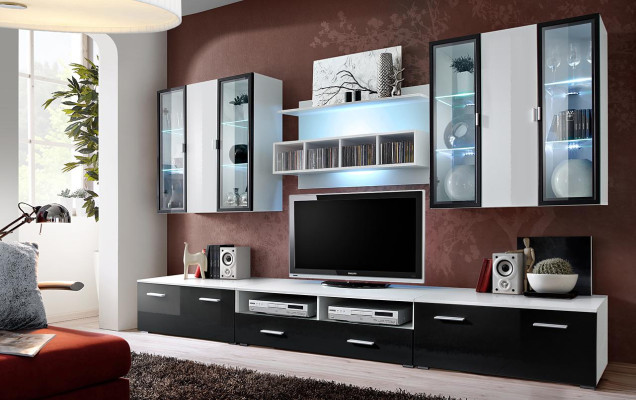 Moderne Design Wohnwand TV-Ständer Holz Wohnzimmer Möbel TV Einrichtung