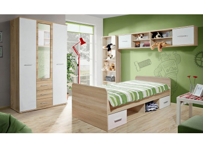 Kinderzimmer Set Bett Nachttisch Designer Kleiderschrank Modern Einrichtung 4tlg