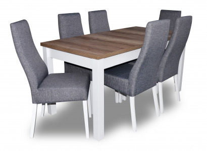 Design Tisch + 6 Stühle Esszimmer Garnitur Stuhl Set Essgarnituren Tische