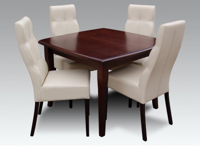 Luxus Esszimmer Set Garnitur 5tlg Braun Holz Möbel 4xStuhl Tisch Stil Modern Neu