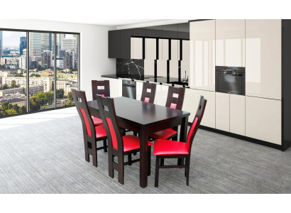 Design Esszimmer Garnitur Stuhl Set Tisch + 6 Stühle Essgarnituren Tische