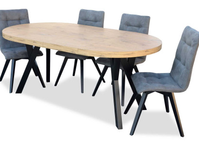 Esstisch 4 x Stühle Esszimmer Set Essgruppe Luxus Stuhle Tisch 5tlg.