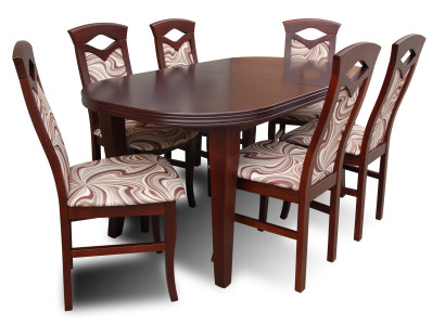 Designer Esstisch Gruppe + 6 Stühlen Stuhl Tische Holz Tisch Büro