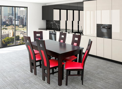 Komplett Set Esstisch + 6 Stühle Esszimmer Set HolzTische Ess Gruppe Tisch 7tlg